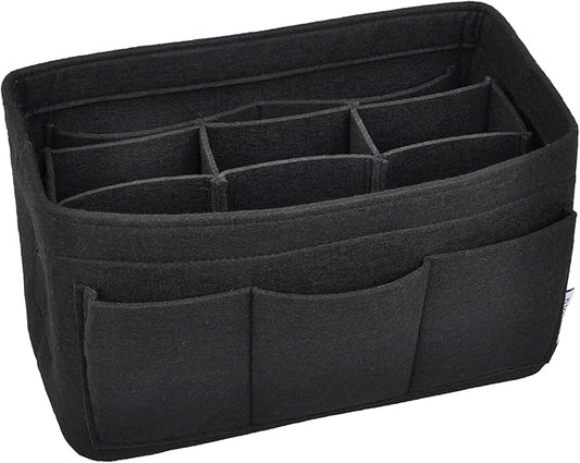 Vercord Felt Purse Organizer Handbag Insert Liner Shaper Bag in Bags for Speedy Neverfull Tote Black Large