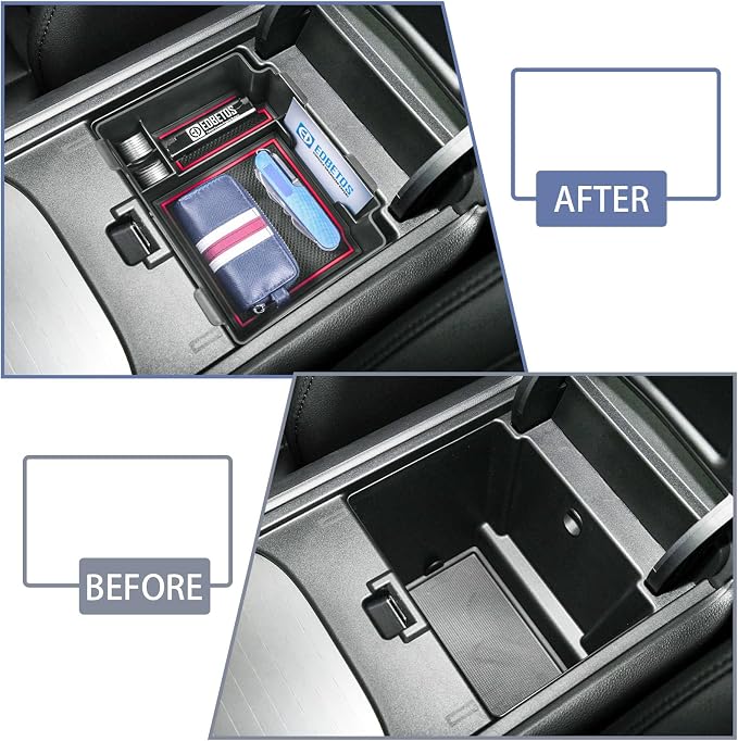 EDBETOS Center Console Organizer Tray Compatible with Acura RDX Accessories 2019-2022 2023 2024 Interior Secondary Armrest Storage Box, ABS Material Insert Tray, Red Trim