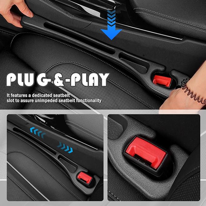 2PCS Car Seat Gap Filler Organizer,2026 Upgraded Car Seat Gap Plug with Storage Slot & Phone Holder,Portable Between Seats Cars Gaps Filler for Seats Gaps 1.1"-1.4" Wide