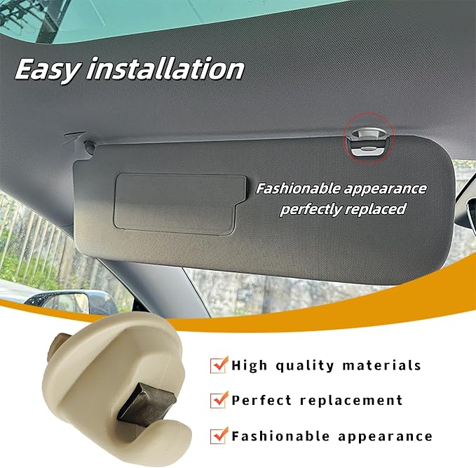 Interior Sun Visor Hook Clip Bracket Fit for Volkswagen Atlas,for Touran,for Tiguan for T-ROC,for T-Cross,for Passat,for Golf MK7,MK8,for Crafter,for Arteon,2014-2024 (1pcs Off White)
