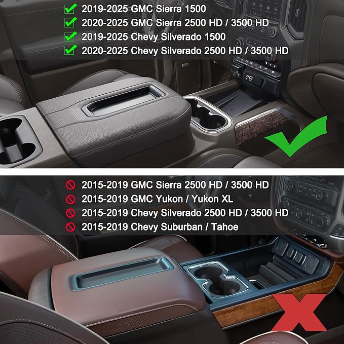 PIMCAR Center Console Organizer Compatible with 2019-2022 Chevy Silverado 1500/GMC Sierra 1500 & 2020-2023 Chevy Silverado/GMC Sierra 2500 HD/3500 HD (Full Console w/Bucket Seats ONLY) Blue Trim