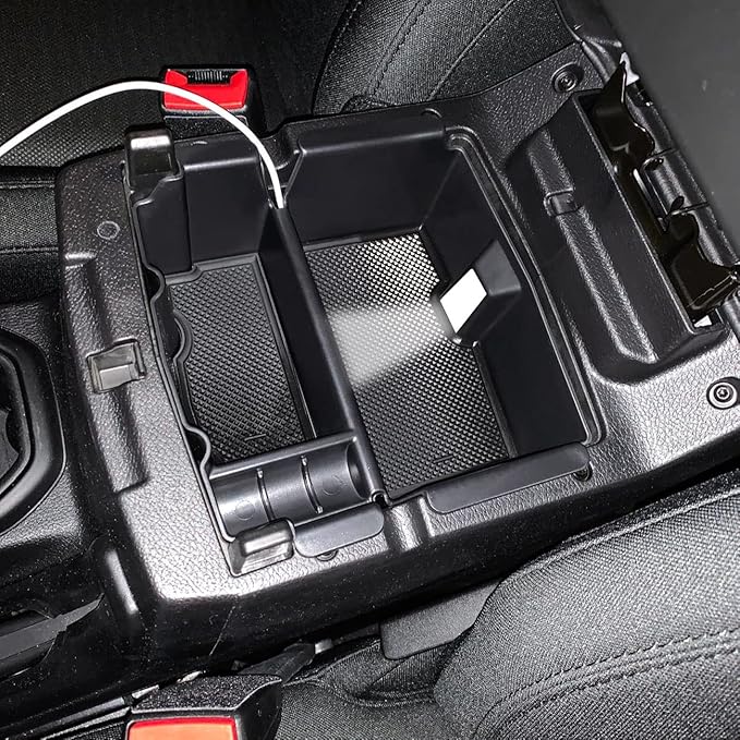 Center Console Organizer Compatible with Jeep Wrangler JL & JLU 2018 2019-2024 2025 2026 Accessories, Gladiator JT Truck 2020 2021 2022 2023-2026 Insert Tray Armrest Storage Box, Black