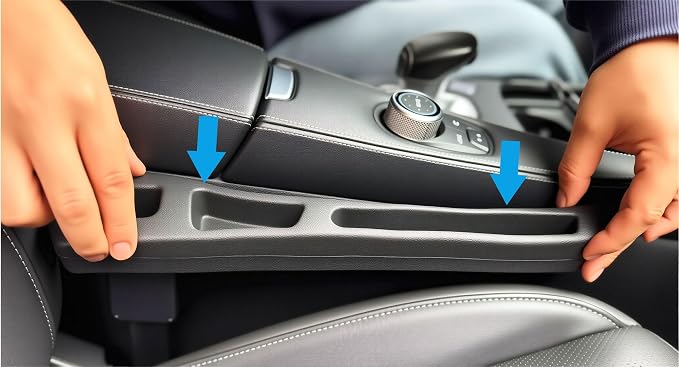 2PCS Car Seat Gap Filler, Crevice Blocker Stopper Between Vehicle Seat Console, Storages Phone Key Avoids Things Falling,Universal Fit Soft Foam Car Seat Gap Plug to Fill
