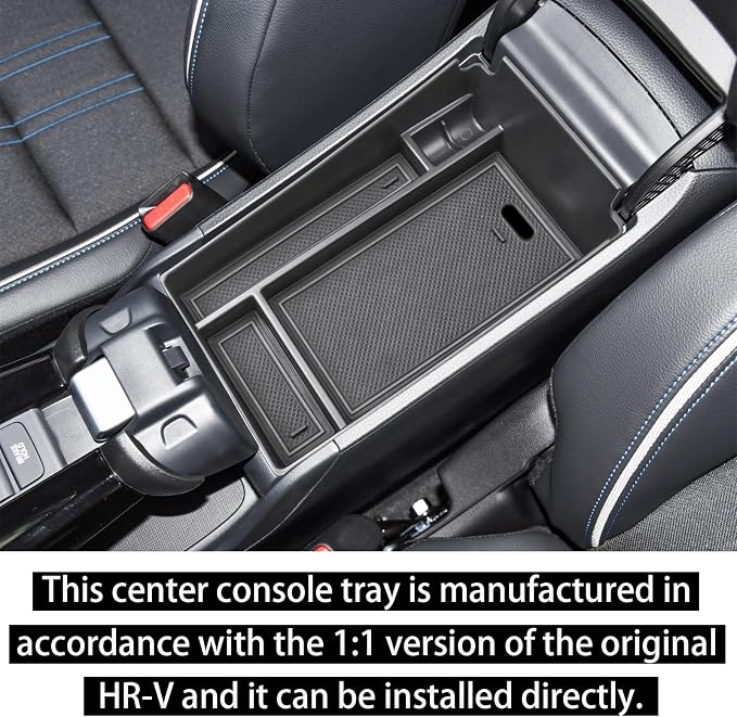 RUNROAD Center Console Organizer Tray Compatible with Honda HR-V 2023 2024 2025 2026 HRV Accessories, ABS Console Organizer Armrest Storage Box Coin Holder, Black