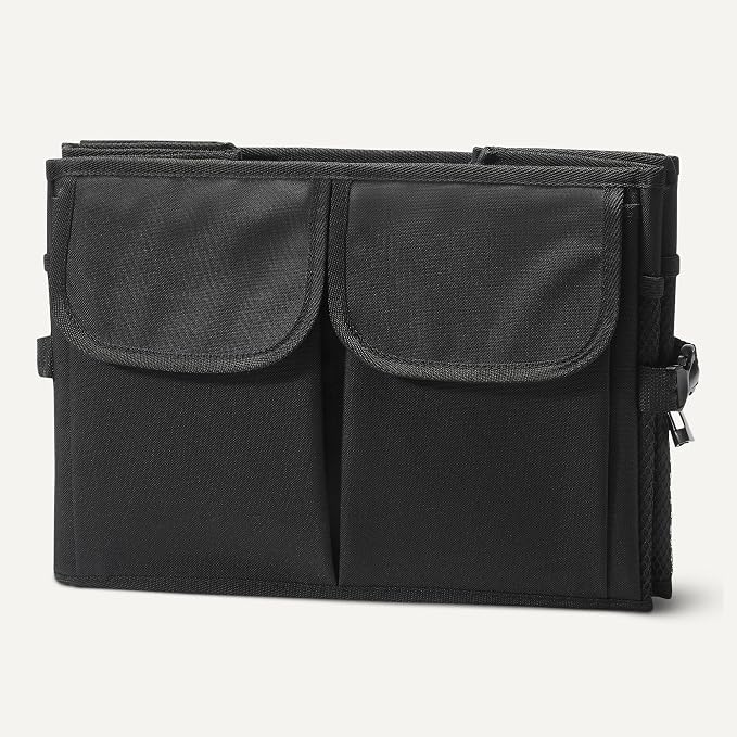 Amazon Basics Trunk Organizer for Car, Multi-Compartment Car Storage, Foldable, 13.5 Gallon, Black