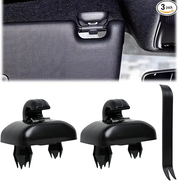 2015 Q5 Sun Visor Clip Replacement Compatible with Audi, Sunvisor Inner Clips for A1 A3 A4 A5 A6 Q3 Q5 S3 S4 S5 TT, ABS Construction Interior Sunscreen Holder Hook, OEM #8U0857562A (Black)