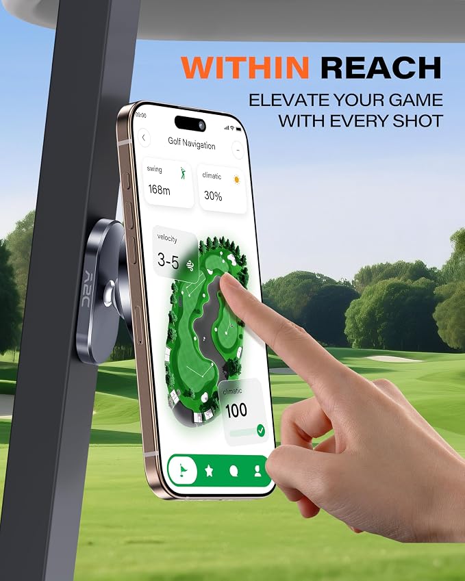 A2C American Flag Alloy Magnetic Golf Cart Phone Holder, 4th of July Golf Cart Decorations Fits EZGO, Club Car, 250 Anniversary USA Patriotic Golf Accessories for Men Golfers Women Essentials Gift