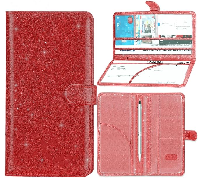 Car Registration and Insurance Card Holder, Document Holder for Cards, Driver Vehicle License Document Glove Box Compartment Organizer, Car Essentials For Women