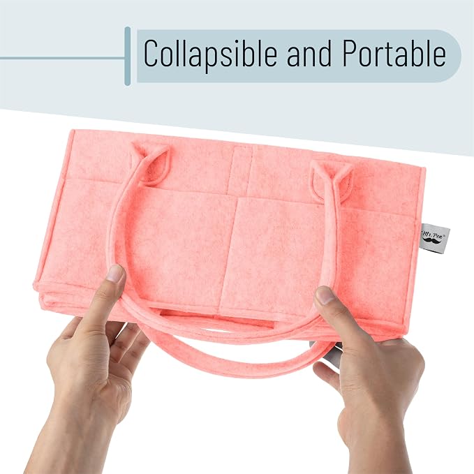 Mr. Pen- Baby Diaper Caddy Organizer, 2 Pack, Pink, Nursery Storage Bin and Car Organizer for Diapers and Baby Wipes