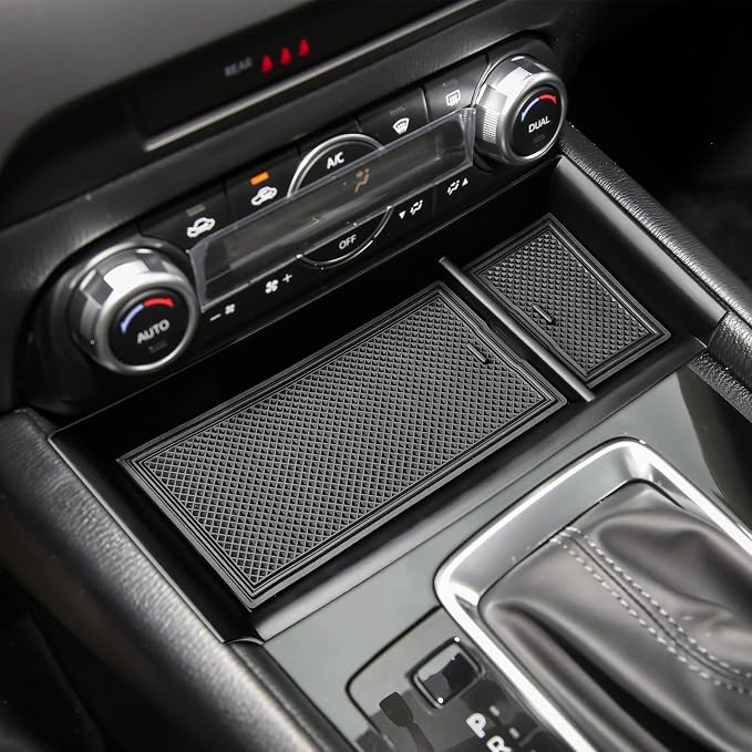 HGWEI Center Console Dash Storage Organizer Compatible with Mazda CX-5 2025 2024 2023 2022 Interior Accessories, Armrest Storage Box Dashboard Insert Tray Holder (Not Fit 2026 Models), Black