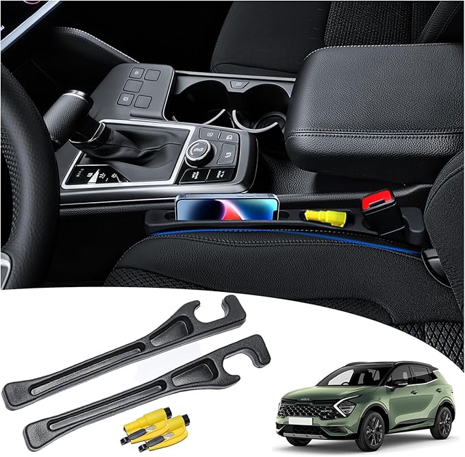 【Compatible with Kia Sportage】 Seat Gap Filler,No Drop Seat Guard Compatible with Kia Sportage,Drop Seat Guards for Cars(2Pcs),Emergency Keychain Car Escape Tool(2Pcs)