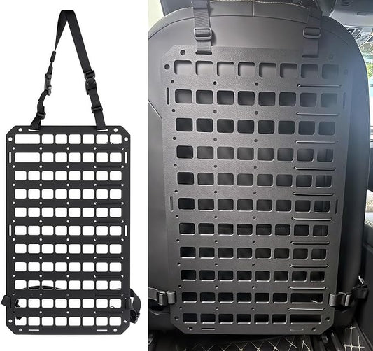 TACNEX Rigid MOLLE Panel for Car Seat Back Organizer Vehicle EDC Tactical Gear Holder Pouch Holster Mount Rack Modular Storage Plate Auto Interior Accessories for Truck Pickup SUV Van