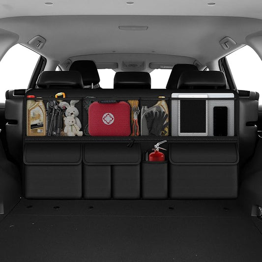 Hanging Trunk Organizer Fit For JEEP Grand Cherokee Foldable Large Capacity 41.3x20 inch Backseat Trunk Organizers Storage with Multi Pockets(Black)
