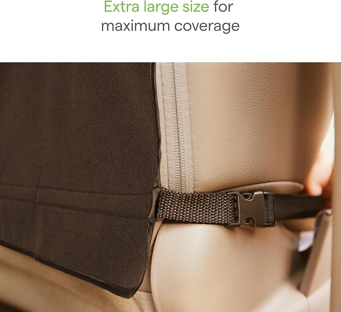 Munchkin® Back Seat Cover for Kids, Deluxe Kick Mats™ Car Seat Protector, Black, 2 Pack