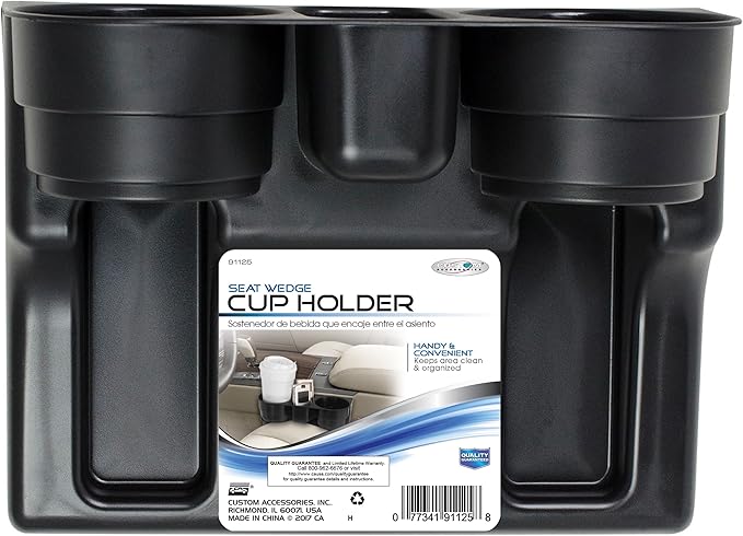 Custom Accessories Black Seat Wedge Cup Holder