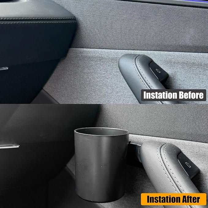 ROCCS 2PCS Car Door Cup Holder for Tesla Model Y 2025 Junior,Left&Right Side Door Drink Cup Holder Expander Organizer Accessory