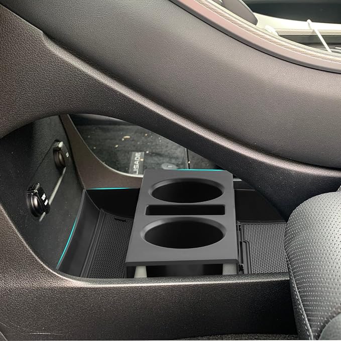 SHAOHAO 2024 2025 Palisade Lower Organizer Tray for Hyundai Palisade Accessories 2023 2024 2025 Palisade SE, SEL, XRT, Limited, Calligraphy Under Organizer Tray Insert Storage Pallet with Cup Holder