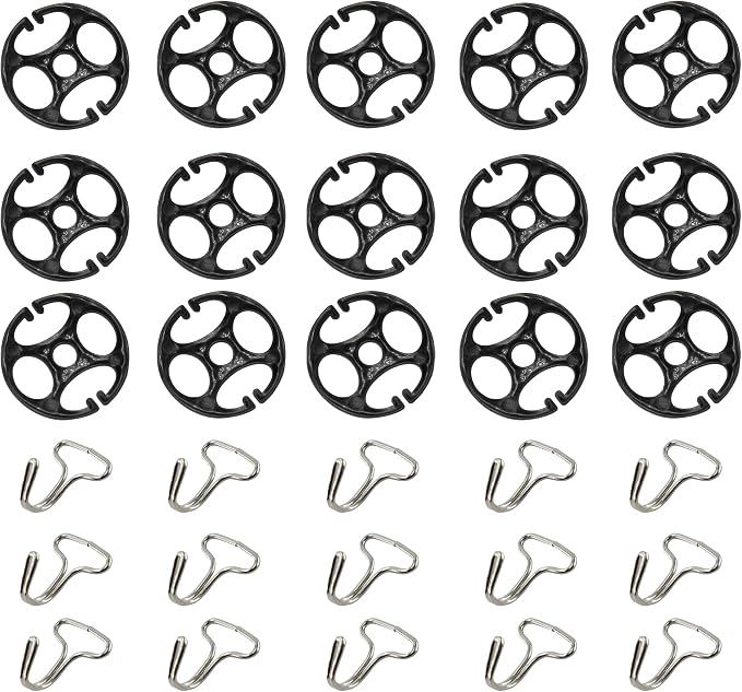 48PCS Car Seat Covers Plum Plate Metal Hook Set, 24PCS Car Seat Cover Plastic Chucks & 24PCS Metal Hooks, Car Seat Cover Fasteners, Metal Hook for Reinforce Car Seat Cushions, Black