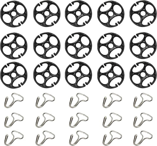 48PCS Car Seat Covers Plum Plate Metal Hook Set, 24PCS Car Seat Cover Plastic Chucks & 24PCS Metal Hooks, Car Seat Cover Fasteners, Metal Hook for Reinforce Car Seat Cushions, Black
