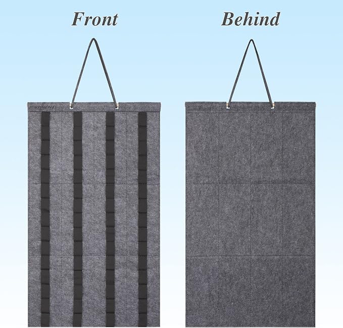 Hanging Storage Organizer for Toy Cars Felt Display Case Hold Up 60 Toy Cars (Without Accessories)(Gray)