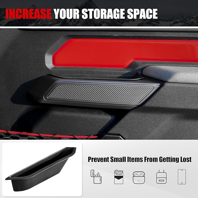 Mabett Storage Organizer Set for Ford Bronco 2025 2026 Accessories with Central Control Storage Set, Door Handle Storage Compatible with Ford Bronco(9 PCS Set)