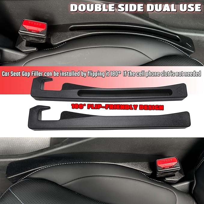 Dodge Durango Seat Gap Filler, Car Seat Gap Filler Organizer Stop Things from Dropping Customized Interior Accessories for Dodge, Black Pack of 2