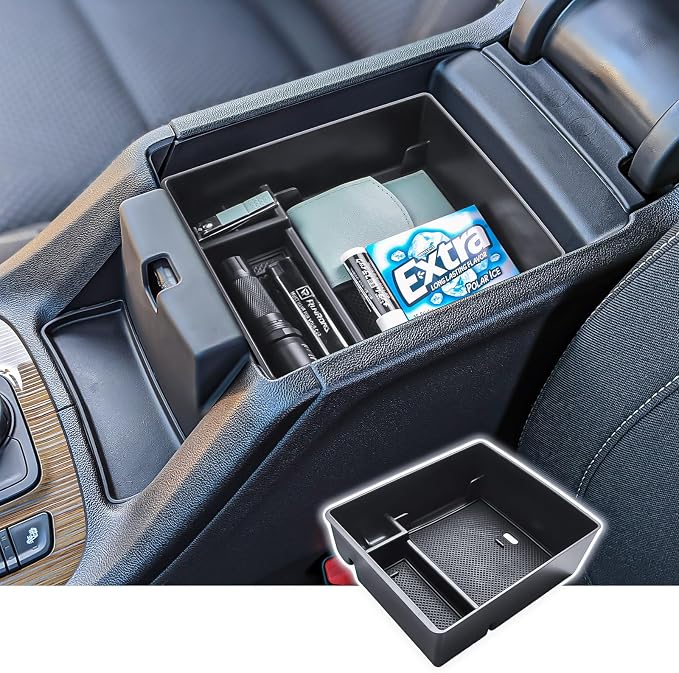 RUNROAD Center Console Organizer Compatible with GMC Acadia 2017-2023 Accessories, Insert Armrest Storage Tray Console Organizer Secondary Storage Box, Black