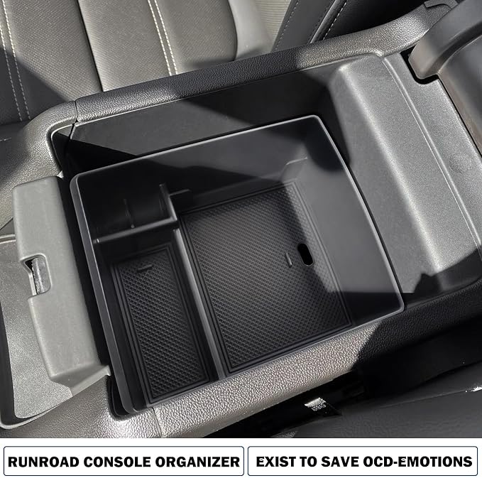 RUNROAD Center Console Organizer Compatible with GMC Acadia 2017-2023 Accessories, Insert Armrest Storage Tray Console Organizer Secondary Storage Box, Black