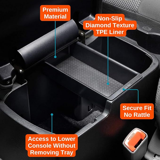Vehicle OCD - Center Console Organizer Tray for Toyota Tacoma (2005-2015) and (2016-2023) - Made in USA - SLX133