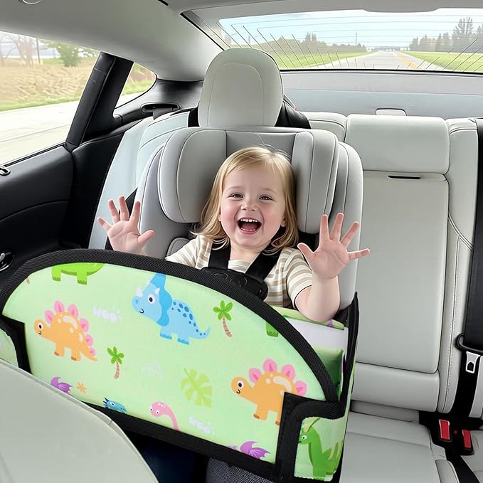 3PCS Kids Travel Tray for Airplane - Toddler Car Seat Table Tray, Road Trip Essentials for Boys & Girls, Carseat Lap Desk for Kids Road Trip Activities