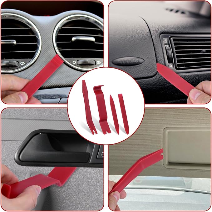 9 Pcs Auto Trim Removal Tool Set - Plastic Pry Tool Kit, Car Door Panel Window Clip Removal Tools, Fastener Remover, Automotive Interior Trim Tool with Mini Precision Hook and Pick Set