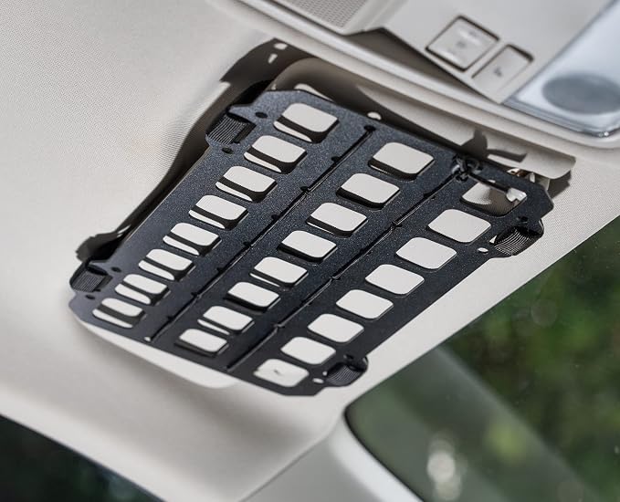 TACNEX Car Sun Visor Organizer Vehicle Rigid MOLLE Panel Tactical Gear Rack EDC Pouch Tool Holster Bag Holder Visor Cover Truck Equipment Mount Plate Modular Storage Shelf Auto Accessories