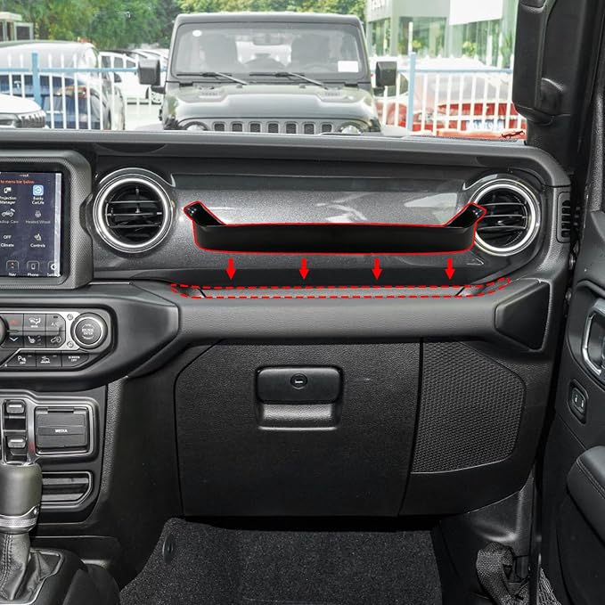 4PCS Center Console Organizer Storage Box Fits 2018-2023 for Jeep Wrangler JL JLU & Gladiator JT Gear Shift Console Tray Organizer, Hanging Armrest Storage Box, Co-Pilot Organizer