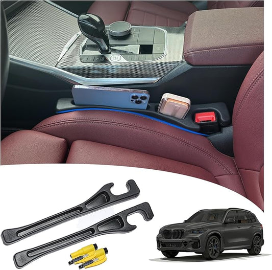 【Compatible with BMW X1 X3 X5】 Seat Gap Filler,No Drop Seat Guard Compatible with BMW X3 X5,Drop Seat Guards for Cars(2Pcs),Emergency Keychain Car Escape Tool(2Pcs)