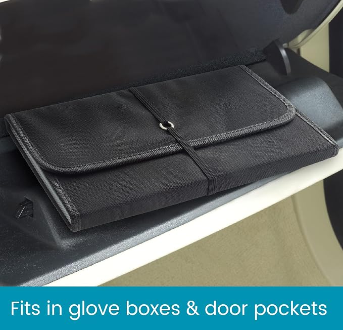 High Road Glove Box Organizer - Insurance and Registration Holder for Car Documents and Paperwork - Expandable Front Seat Organizer with Card Pockets