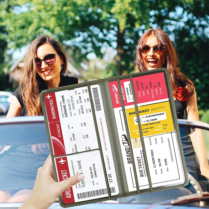 Car Registration and Insurance Card Holder - Leather Vehicle Glove Box Automobile Documents Paperwork Wallet Case Organizer for ID, Driver's License, Key Contact Information Cards