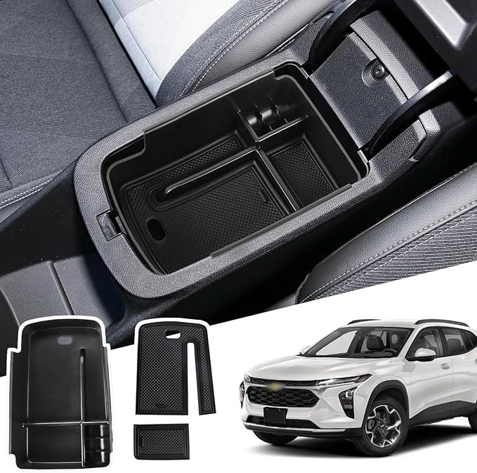Center Console Organizer Tray Compatible with 2024 2025 2026 Chevy Trax and Buick Envista Armrest Storage Box Insert Storage Tray Secondary Interior Accessories