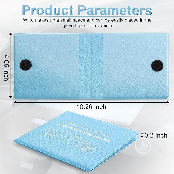 UYYE Car Registration and Insurance Card Holder, Vehicle Glove Box Car Organizer, Interior Car Accessories for Documents, Cards, License - 2 Pack
