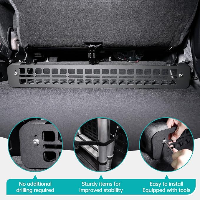Under Seat Storage Molle Panel Compatible with 2015-2025 Ford F150 / Raptor, 2017-2025 Super Duty Accessories Seat Bottom Divider Panel Underseat Organizer Fit for 2015-2025 F-150 Accessories