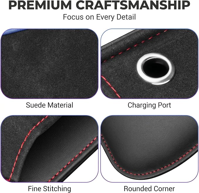 1 PC Car Seat Gap Filler, Multifunctional Leather Storage Box with Cable Port, Anti-slip Organizer for Phone Key Card, Universal for Most Cars, Trucks, SUVs (Black)