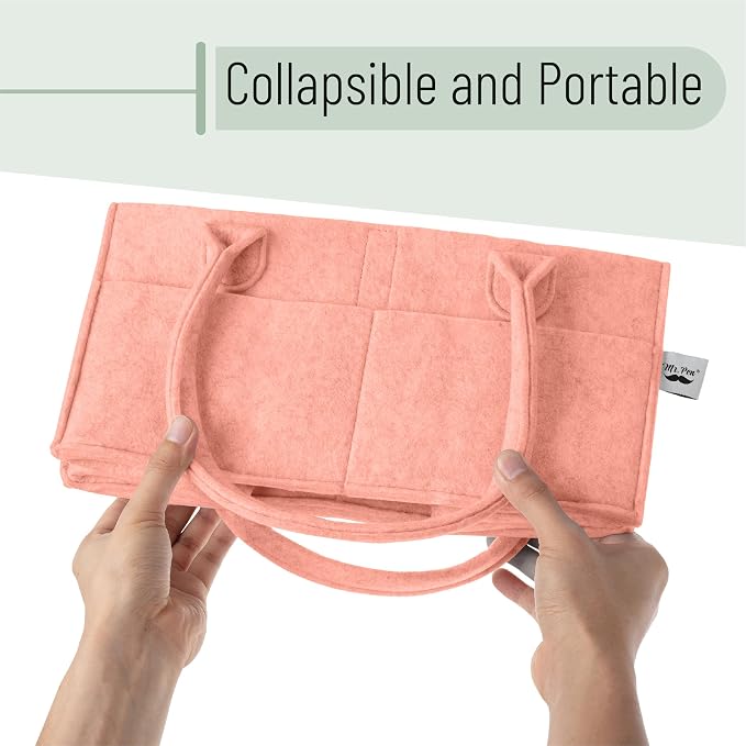 Mr. Pen- Baby Diaper Caddy Organizer, Coral, Nursery Storage Bin and Car Organizer for Diapers and Baby Wipes