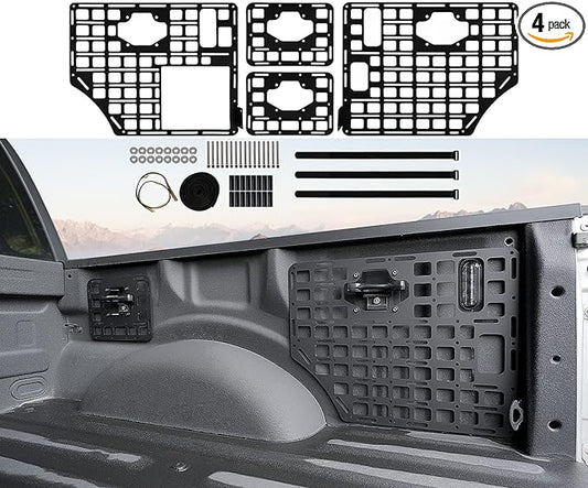 Side Truck Bed Molle Panel Rack System Compatible with 2015-2023 Ford F150 Accessories 5.5FT Cargo Storage Organizer Tools Rack Fit for 2015-2023 F-150 Accessories