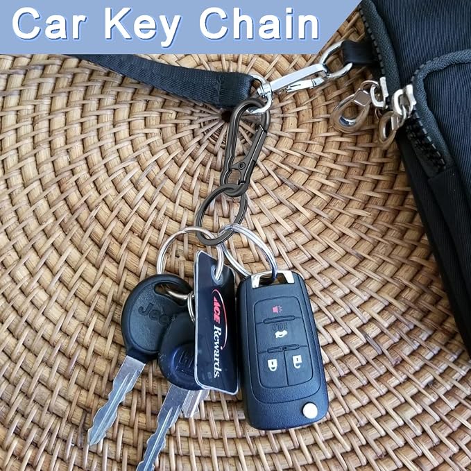CooBigo 4Pack Small Keychain Rings, Metal Key Carabiner Clip, Mini EDC Key Ring Chain Holder Organizer for Purse Charm Hook, Car Keychain, Paracord Keychain Lanyard, Men and Women Key Fob (Gold)