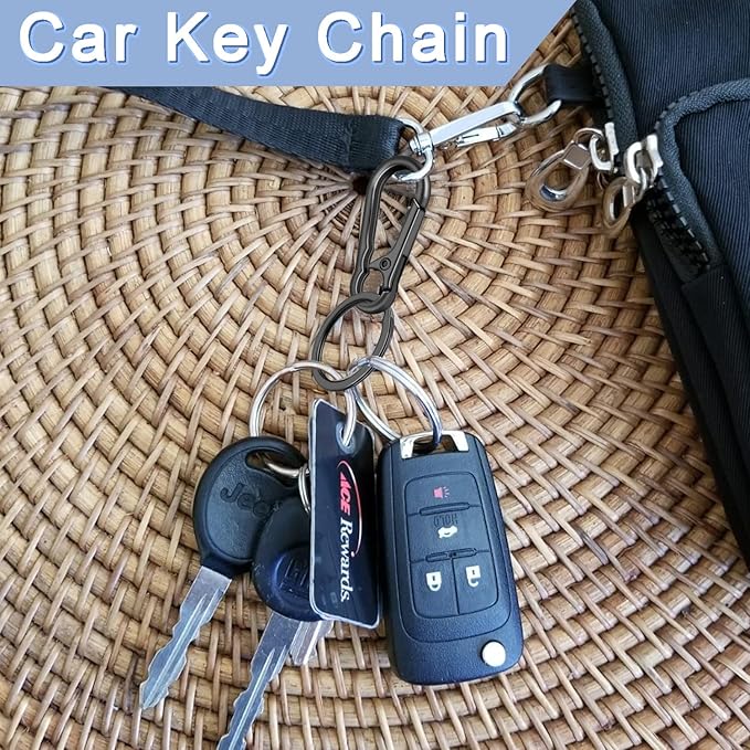 3Pack Assorted Metal Carabiner Clip, Small Keychain Rings, Mini EDC Key Ring Chain Holder Organizer for Purse Charm Hook, Car Keychain, Paracord Keychain Lanyard, Key Fob for Men and Women