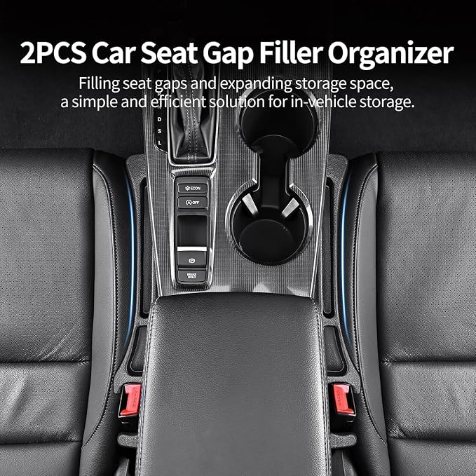 4 Pack Car Seat Gap Filler, Car Seat Gap Plug to Fill The Gap Between Seat and Console, Universal Car Seat Gap Filler Organizer Crevice Blocker Stop Things from Dropping