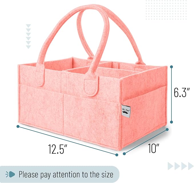 Mr. Pen- Baby Diaper Caddy Organizer, Pink, Nursery Storage Bin and Car Organizer for Diapers and Baby Wipes