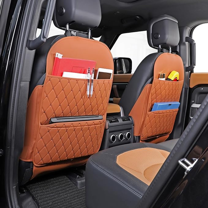 TAIKOO Seat Back Protector,Shields Seat Backs from Kicks and Adds Storage | kick mats back seat protector easy to install and clean, well-crafted, sturdy, durable and stylish.2 Pack