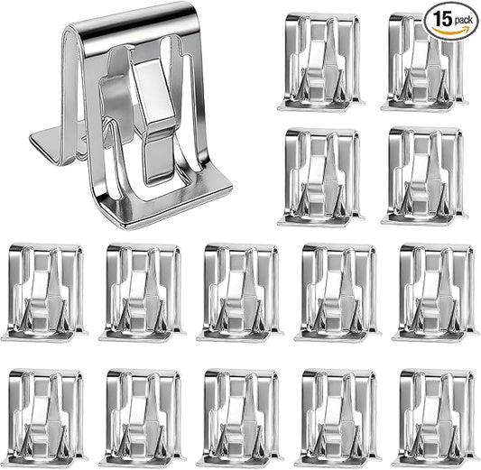 15 PCS Car Trim Panel Metal Retainer Clip, Car Door Panel Clips, U-Shaped Auto Dashboard Console Fastener for Chevy Saturn, Lift Gate Trim Finish Panel Moulding Fastener Replace OEM#11588650