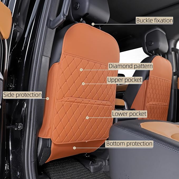 TAIKOO Seat Back Protector,Shields Seat Backs from Kicks and Adds Storage | kick mats back seat protector easy to install and clean, well-crafted, sturdy, durable and stylish.2 Pack