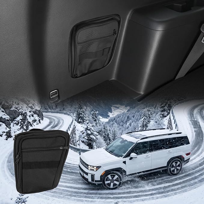 Trunk Organizer Bag Compatible with 2024-2026 Hyundai Santa Fe Left Rear Cargo Side Storage Pocket Pouch for 2025 Santa Fe Accessories